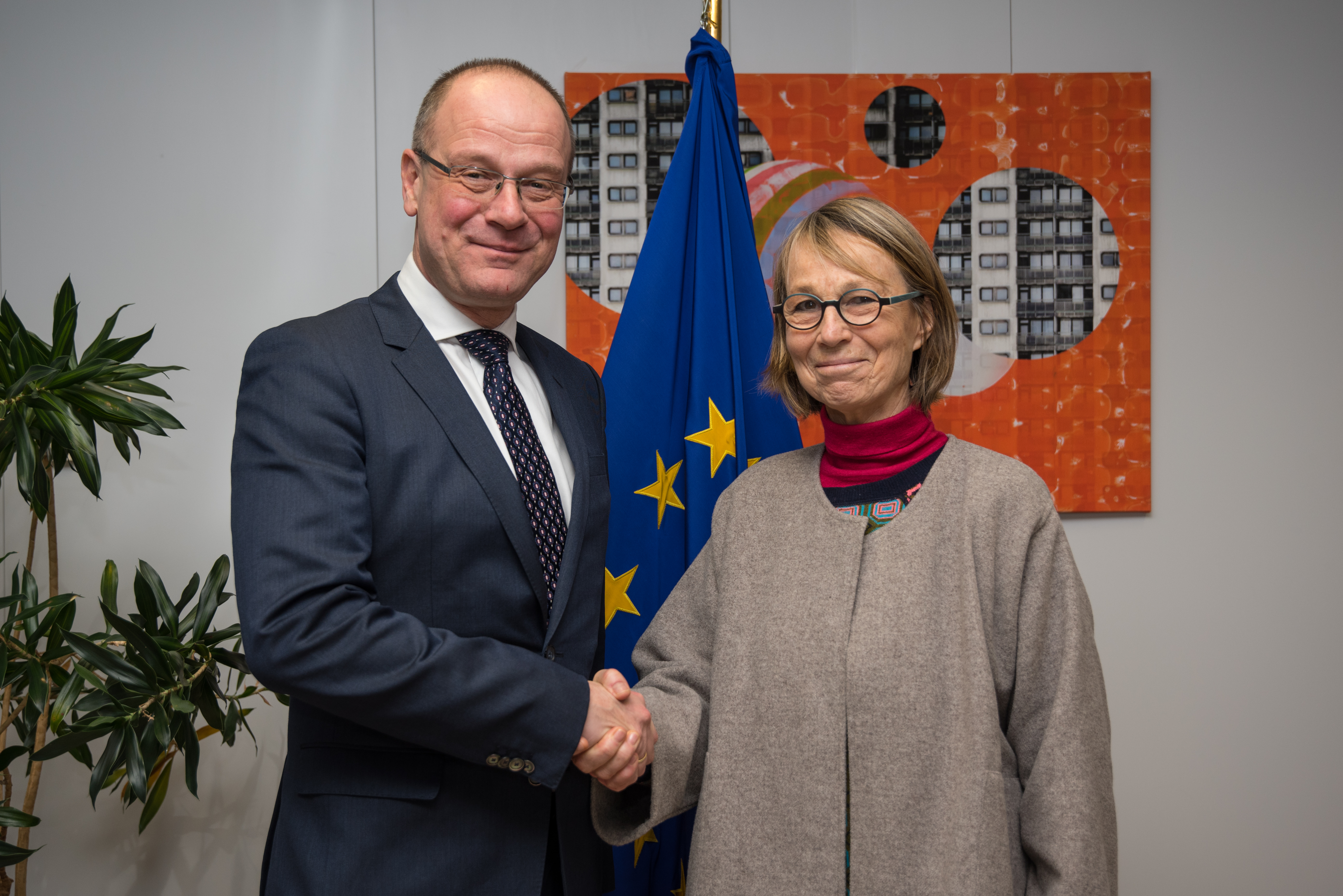 Tibor Navracsics (on the left) and Françoise Nyssen (on the right)